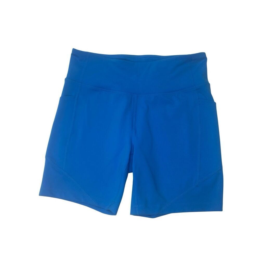 Tek Gear Shapewear Blue Bike Shorts Pockets Women's Size L High Rise